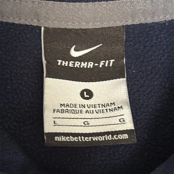 SYRACUSE Orange Navy Nike Therma-Fit NCAA Pullover Hoodie Sweatshirt Large - Picture 5 of 7